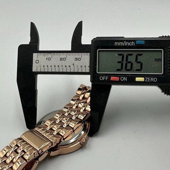 3/$30 Ellen Tracy Watch Women Rose Gold Crystal Bezel Round Dial 36MM - Picture 8 of 10